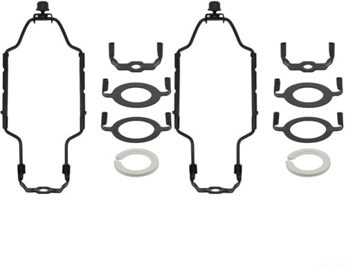 2 Sets Lampenschirm-Halterung Kit, 7-10 Zoll Verstellbar, Metall Harfenhalter Für Tischlampen, Stehlampen, E26/E27/E14 Adapter Inklusive(Black)