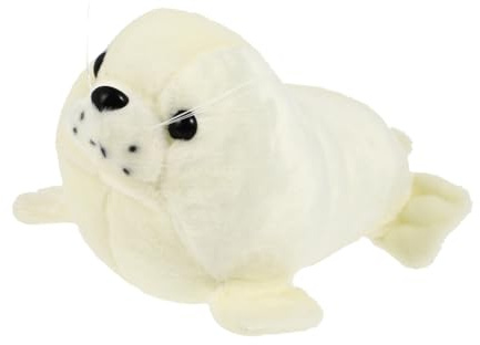 TOBBOMEY Plüschrobbe Kuscheltier Weiß Weiches Tierstofftier Dekoration Weiches Kissen Niedliche Puppe für Jungen Mädchen