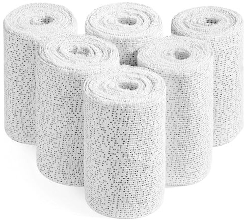 Sayudar Gibsbindenden for Crafts, 6 Rolls 10 cm x 270 cm, Plaster Bandage, Plaster Cast Set, Plaster Bandage Roll, Quick Drying for Medicine or Model Making, Baby Belly Model Making Art