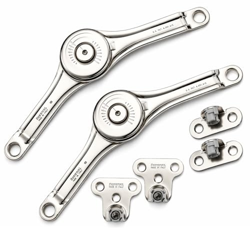 GAMOBIFER Braccetto a Leva Snodo, Klok FERRARI, per Ante a Ribalta e Vasistass, Può essere istallato sia a DX che a SX. (SNODO KLOK in Ferro per Ante Legno, 2, Pezzo)