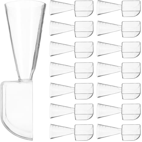 LRXIYODE 20pcs Plastic Measuring Cups Scale Reusable Measuring Scoop Funnel for Clay Mask Facial Mask Kitchen Beauty Mixing Tool