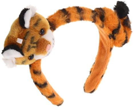 VILLFUL Bandeau Tigre Peluche avec Oreilles Animaux Serre-tête pour Déguisement Halloween et Anniversaire Cadeau Invité pour Fille