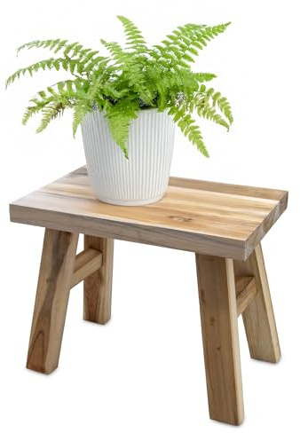 Spetebo Teakholz Blumenbank Natur rechteckig 31 x 19 cm