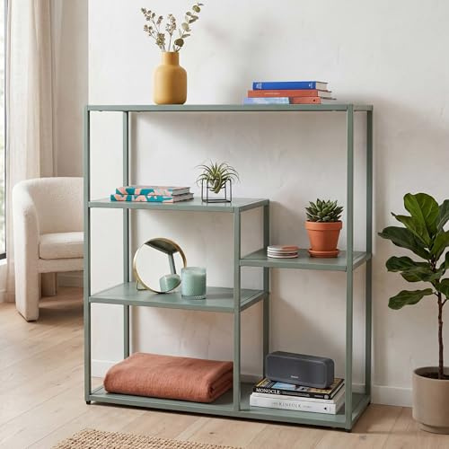 Mendler Regal HWC-P98, Wohnregal Standregal Ablageregal, Industrial Metall 80x80x30cm - mintgrün