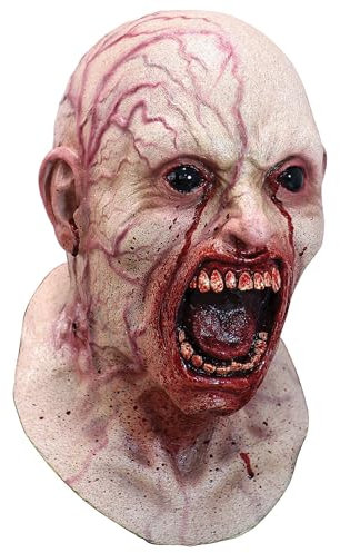 Ghoulish Productions - Máscara Infectado, Línea Zombies Disfraz de Látex resistente, pintada a mano, Halloween, Desfile de Carnaval, Fiesta de Disfraces, Talla única adulto.