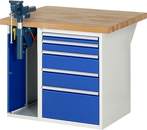 Rau 03 7511A2-109B4S.11 Werkbank Serie 7000-Baukasten-Bauweise, Lichtgrau/Enzianblau