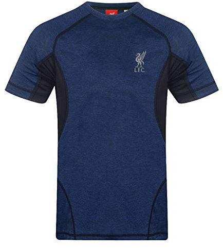 Liverpool FC Official Gift Mens Poly T-Shirt Royal LFC Small