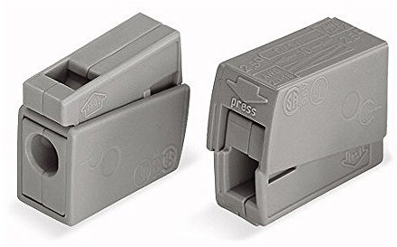 25x Wago 224-101 - Lechtenklemme - Lampenklemme - Dosenklemme - Verbindungsklemme - Steckklemme/Drückklemme - 2-fach - bis 2,5 qmm - grau