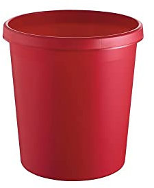 Helit H6123825 - Papierkorb „the german“, 18 l, rot, 6 Stück