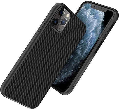 TECHGEAR® CarbonFi Case for iPhone 11 Pro, Flexible Shockproof TPU Slim Fit Case Cover - Carbon Fibre Design Soft Flexible Protective Shell Guard Case Designed for Apple iPhone 11 Pro 5.8