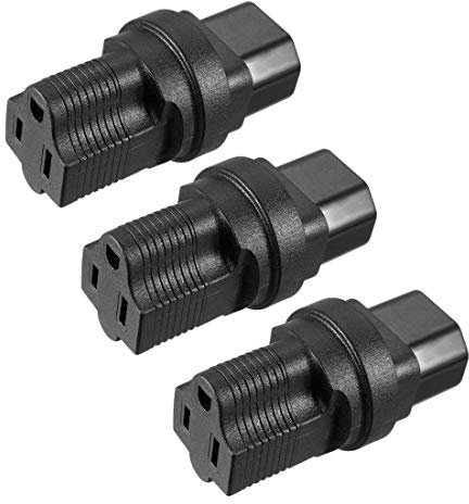 N/A IEC320 C14 auf Buchse US NEMA 5-15R Netzadapter AC Konverter schwarz 3 Stück