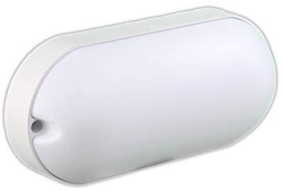 Jandei - Lampara Pared, Montaje Enrasado Superficie Lámpara Ovalada Segurid, 6000K Blanco Frío, IP65 Hidrófuga, Interior, Exterior, Baño, Techo, Hall, Navidad, Escalera, Garaje, Porche