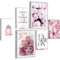 Novart Wandbilder Set Fashion Blumen Rosa - KEIN EXTRA RAHMEN BENÖTIGT - Modern Deko - Wohnzimmer Mädchen Teenager N015463a