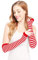 Bienvenu Fingerlose Handschuhe, Punk, Gothic, Rock, lange Armwärmer, rot / weiß, Einheitsgröße