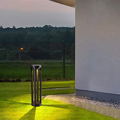 WRMING LED Sockelleuchte Außen mit Bewegungsmelder, IP65 Wasserdicht Wegeleuchte Schwarz Pollerleuchte aus Aluminium, 15W Modern Gartenlampe Outdoor Stehlampe, 3000K Warmweiß, 1200lm, 60cm