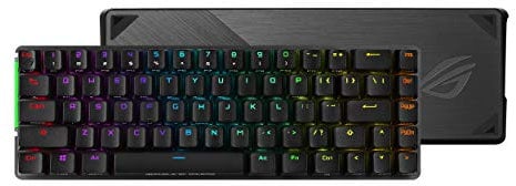ASUS ROG Falchion 65% wireless mechanical gaming keyboard with 68 keys, wireless Aura Sync lighting, interactive touch panel, keyboard cover case, ROG NX Switches, and up to 450-hour battery life