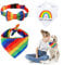 HACRAHO Haustier-Bandana und Halsband-Set, 3 Stück, atmungsaktiv, Regenbogen-Halstuch, weich, bunt, Haustier-Schal, Lätzchen mit Verstellbarer Fliege, Halsband für Hunde, Katzen und Stolzmonat