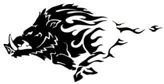 SHENCAIYIYI Autoaufkleber Lustig Hund 26 cm X 12,9 cm Wildschwein Schwein Tribal Tier Auto Aufkleber Motorrad Aufkleber Abdeckung Kratzer Wasserdichtes Vinyl Kk PVC (2Pcs)