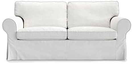 MASTERS OF COVERS Sofabezug für IKEA Ektorp 2-Sitzer, Weiß Sofa überzug Ektorp Couch überzug aus Baumwolle, Ektorp 2er Sofa Cover, 179x88x88cm