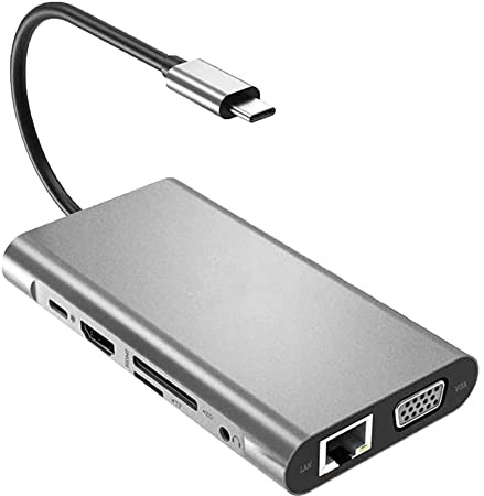 Tradebit - Hub USB-C I 3X USB 3.0 I 1x LAN Gigabit RJ45 I 1x HDMI 4K I 1x Micro SD I Power Delivery I Kompatibel mit MAC-Geräten, Tablets, Notebooks und Smartphones
