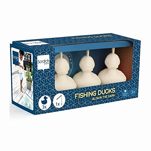 SCRATCH Europe 276182093 - Jeu de Canard pour Enfants - Jeu Complet avec Cannes à pêche - À partir de 3 Ans - Phosphorescent dans Le Noir - Taille M