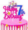 7th Birthday Roller Skate Happy Birthday Cake Topper - Colorful 80s 90s Rolling Retro Hip Hop Theme Party Cake Decoration Supplies for Girls Kids