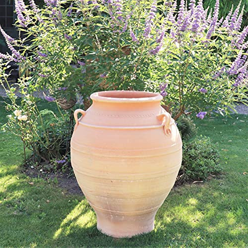 Palatina Werkstatt Terracotta Amphora Cassia 100 cm - 100% Handmade Unique Piece from Greece - Enchant Your Garden or Patio in a Green Oasis