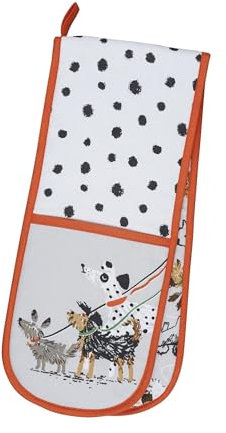 Ulster Weavers Doppelte Ofenhandschuhe mit Punkten und Hunden, 88 x 18 cm, 100% Baumwolle, hitzebeständig, waschbar, Ofenhandschuhe mit Hundemotiv, Küchenzubehör, Geschenk für Hundeliebhaber
