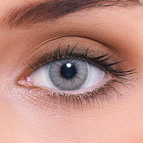 LENZOTICA Classic Grau, -3.50 Dioptrien, DIA 14.00, Monatslinsen, 2 Stück (1 Paar)