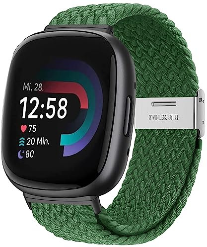 YASPARK Cinturino Compatibile con Fitbit Versa 3, 4 e Sense 2 - Cinturino in Elastici Nylon per Fitbit Versa 3, 4 e Sense 2 e Sense