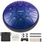 LEKATO Steel Tongue Drum 6 Zoll, Zungentrommel D-Dur, mit 11 Töne, Perlglanz, Legierter Stahl, mit Stoffbeutel, Steel Pan Schlaginstrument Anfänger, Handpan Drum für Meditation Yoga Klangheilung, Blau