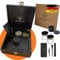 HIDDEN CLOUDS Premium Stash Box I Grinder Box Geschenkset mit Joint Hülle, 2 Aufbewahrungsgläser Luftdicht, Rolling Tray, Extra viel Stauraum und Individuell Anpassbar, Kräuteranbau, Männergeschenk