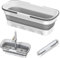 Seau à Franges Pliable, Seau Pliable rectangulaire et Pratique - Seau Pliable - Seau de Camping - Seau à Eau de Nettoyage - 54 x 22 x 18 cm (Seau à Franges, Gris)