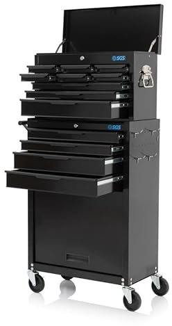 SGS Mechanics 13 Drawer Large Tool Box Chest & Roller Cabinet, Steel Secure Lock