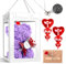 CODE FLORIST Rosenbär zum Valentinstag, Blumenbär, Geschenke, Rosen-Teddybär mit Box, niedlicher romantischer Jahrestag, Muttertag, Geburtstag, Geschenke oder Dekorationen (lila, 25,4 cm)