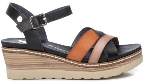 XTI - Sandalia Mujer Negro - Calzado Cómodo y Versátil - Moda casual - Modelo 14284906 (Talla 39)