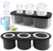 WUJUN Ice Cube Tray for Stanley Cup 20-30Oz Tumbler Cup, Silicone Ice Cube Molds with Lid and Bin for Chilling Cocktails, Whiskey, Drinks, Coffee, Easy Fill and Release Ice Make (Black, 30 oz)