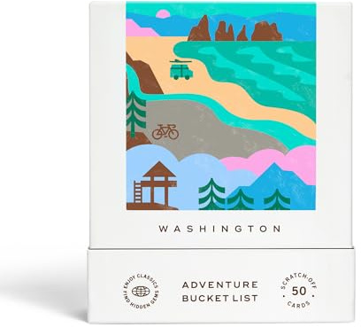 Washington Adventure Bucket List: 50 Rubbelkarten für Outdoor-Aktivitäten, Touristenattraktionen und Roadtrips – perfektes Reisegeschenk und Leitfaden für Erkundungen
