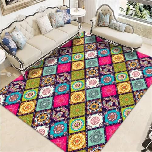 ROSURUG Rugs for Living Room Teppuch Auslegware Teppichboden Eine Vielzahl von grafischen Designs sind bunt für Wohn- und Schlafzimmer Teppich Flur Läufer(Rosenrot 180X250cm)
