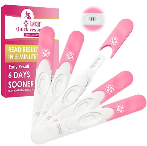 5 X Tests De Grossesse,Pregnancy Test,Détection Précoce De La Grossesse,Test De Grossesse Digital Avec Estimation De(Couleur rose)