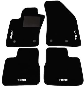 DHCarMats | Alfombrillas de Auto para Fiat Tipo Desde 2015 Bordado | Alfombra de Coche Alfombra Antideslizante | Alfombrillas del Habitáculo - Alfombrillas Laterales