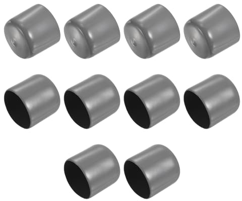 QUARKZMAN 10 Stück Gummikappen, 32 mm Rohrstopfen Endkappe Rund Schutzkappen Pfostenkappe Abdeckkappen Zaunpfosten Endspitze Kappen für Gartenstühle Tischbeine Möbelfüße Gleiter, Dunkelgrau