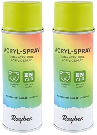 Rayher Hobby Spray Peinture Acrylique Mat,Vert Pomme, 200ml, DIN EN71-3, Base aqueuse, séchage Rapide, Multiples Surfaces, intérieur, extérieur, décoration, rénovation-34145416, 5.5 x 5.5 x 17 cm