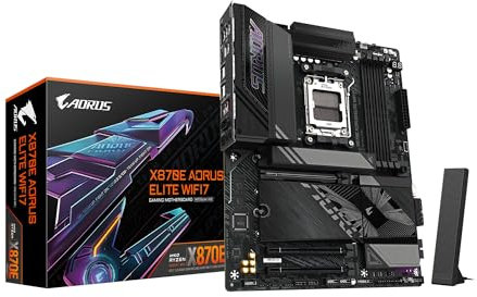 GIGABYTE X870E AORUS Elite WIFI7 AM5 LGA 1718, ATX, DDR5, 4X M.2, PCIe 5.0, USB4, Wi-Fi 7, LAN de 2.5GbE, EZ-Latch, Q-Flash