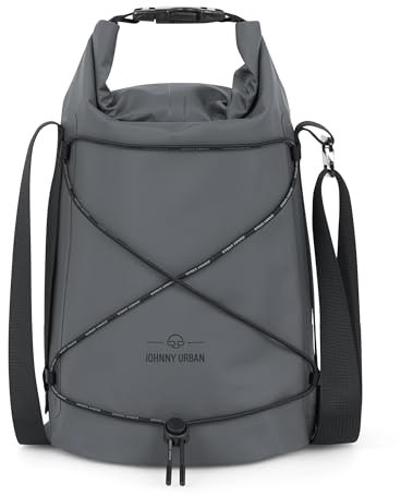Johnny Urban Dry Bag 7L Grau - Theo - Drybag für Stand Up Paddle, Kanu, Kajak, Angeln, Camping - wasserdichte Tasche zum Umhängen - Kleine Wetbag - SUP Zubehör