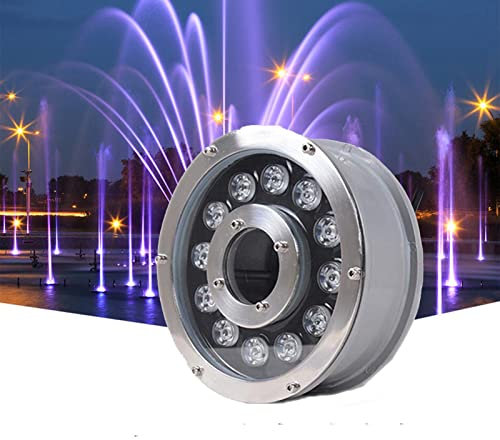 LGJEGD LED Ring Luz Unterwasser, 12w Submersible Fountain Light Middle Hole 12-24V IP68 for Garten Pool (Purple)