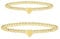 JAONLD Armband Damen,2 Stücke Elastizität Kugelarmband Set Freundschaftsarmband Damen Mutter Tochter Armband Herz,Kugelarmband für Damen Mädchen Paar Mutter und Tochter(Gold)