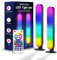 YS-INLT Smart Flow Light Bar, 2PCS Smart RGB Gaming Lights TV Backlights Color Changing Mood Light Sync with Music, APP Remote Control Ambient Lighting Flow Light Bar for Gaming/TV/PC/Room