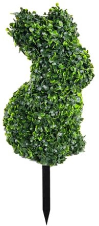 skyrabbiter Dekorativer Kunstpflanze Hase, 73 cm, Grüne Buchsbaum-Optik, Gartenstecker für Ostern, Innen- und Außenbereich, Osterdekoration für Draußen und Drinnen, Gartendekoration, Ostern Deko (A)