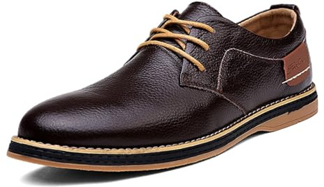 Unitysow Lace Up Shoes Mens Formal Dress Business Classic Casual Derby Shoes Comfortable Lightweight Non-Slip Leather Oxford Shoes,6111 Brown,9 UK